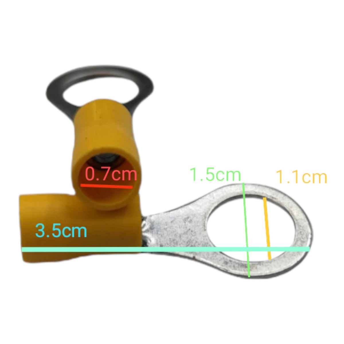 Local Terminal Lugs Ring Type Yellow Insulation 5.5mm (5Pcs + 5Pcs Free) , Ring Terminal Lugs,  Round Terminal Lugs