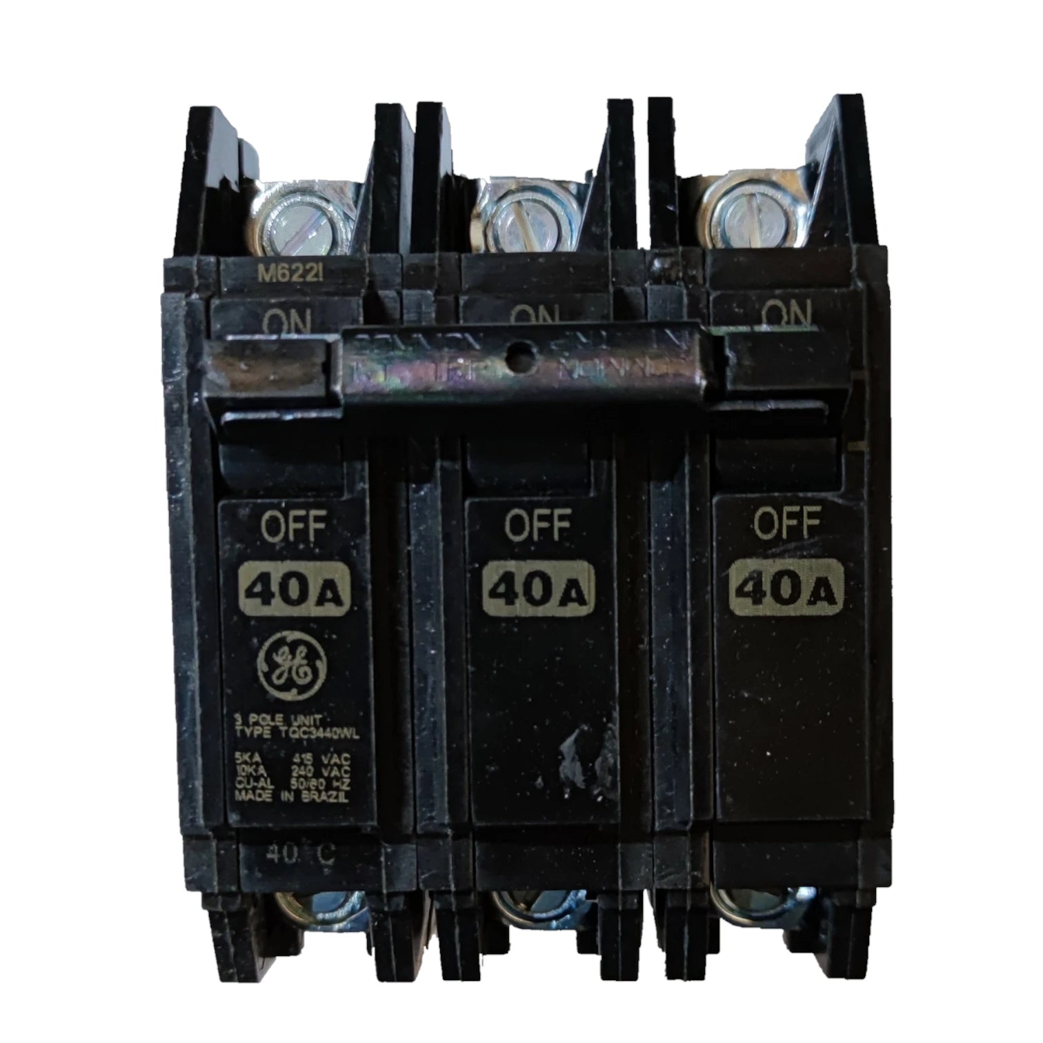 GE 40A 3P Circuit Breaker 3 Pole with three switches for reliable electrical protection