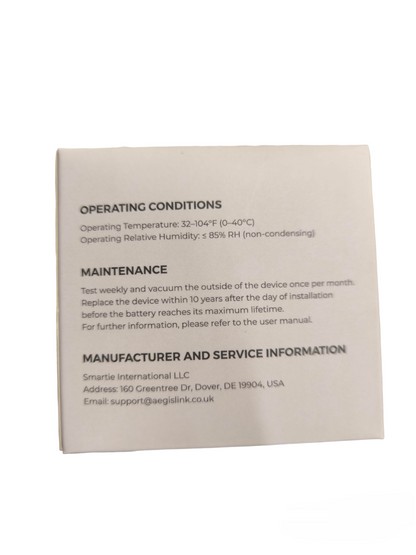 Photo Electric Smoke Alarm Square Design with Battery Non Replaceable ( Aegislink)