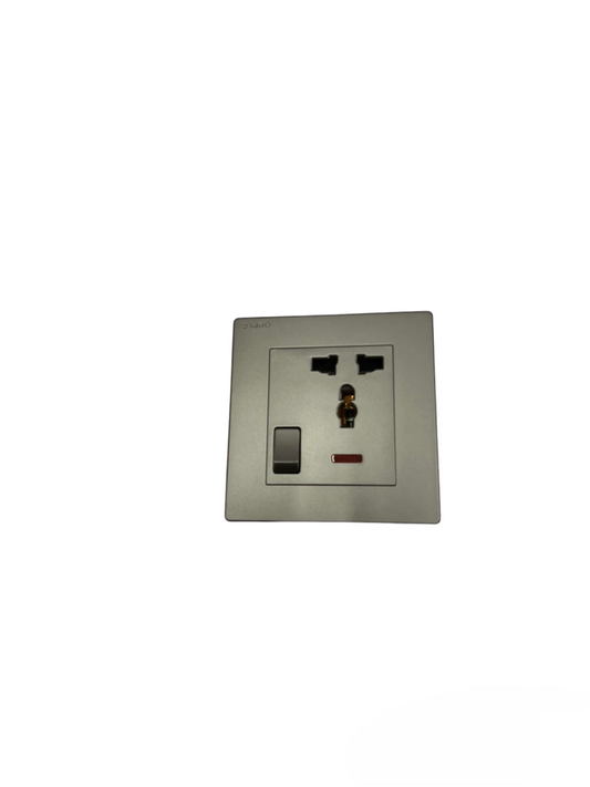 Opple Universal Outlet with Ground 16A 220V  with Indicator and Switch Control and Utility Box  Gray 16A 220V F021691A 86 x 86