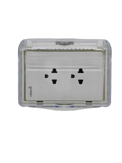 Grazen Weatherproof Plate Cover with Duplex Universal Outlet with Ground 16A 220V 16A 220V WC-019-W+GW-010