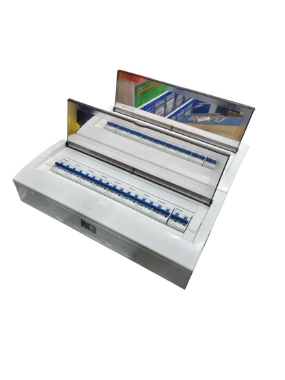 Panel Board 63A 2 Pole Main Miniature Circuit Breaker with 17 Branches 2 Pole  Miniature Circuit Breaker 32 Ways Surface Type Panel Box ZY with 17 Bus Bar 2 Pole (Panasonic Breakers)