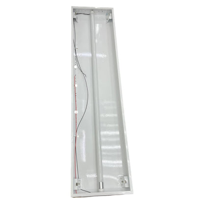 48 inch T8 LED troffer light base with wiring and fixtures for easy installation
