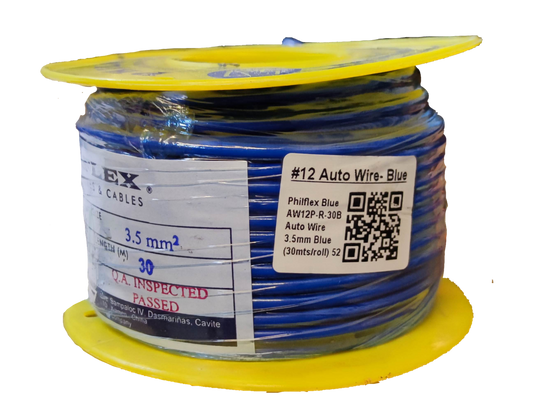 Philflex Autowire AWG 12 ( 3.5 mm), Automotive Wire #12 (3.5 mm) Blue