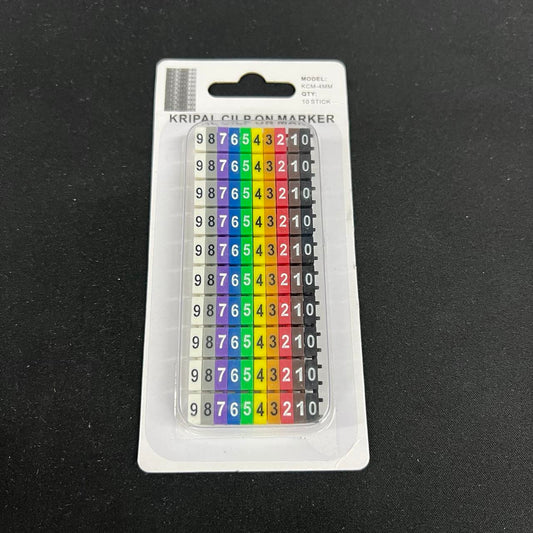 Cable Marker Clip On 0-9 Assorted Color 4MM