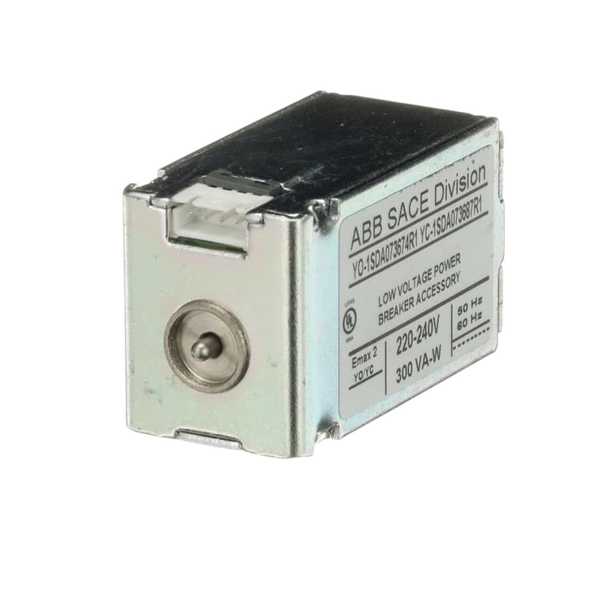ABB SACE Division low voltage power breaker accessory, model V2-5SAD071601 TC-1SAD078801TC, shown on a white background.
