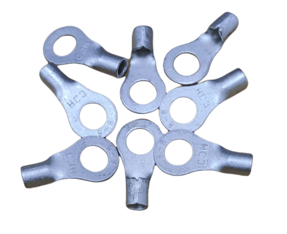 Local Terminal Lugs Ring Type Without Insulation 8mm (4Pcs + 4Pcs Free) , Ring Terminal Lugs,  Round Terminal Lugs