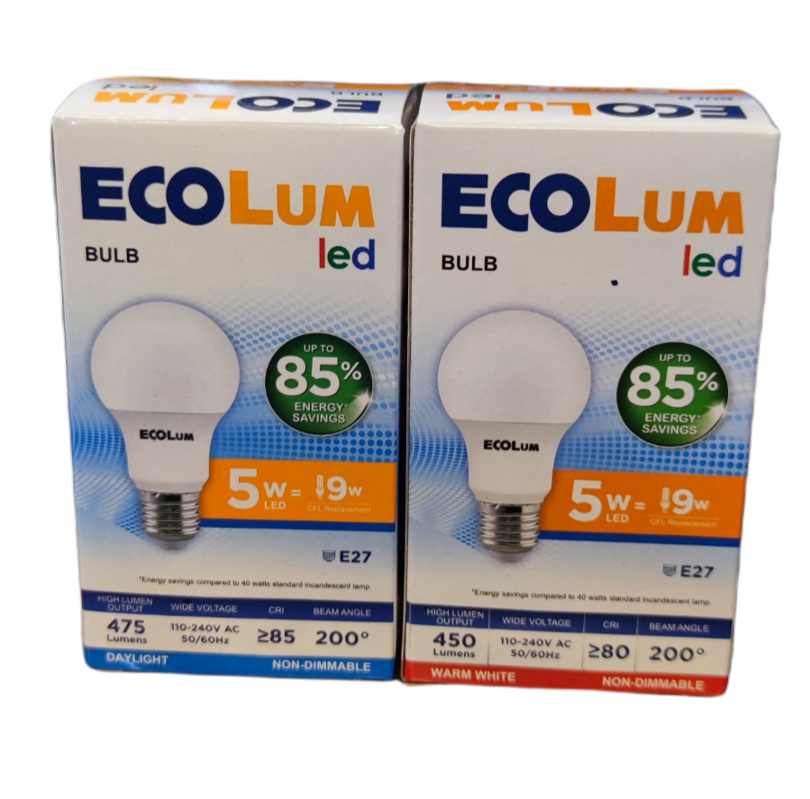 Ecolum 5W LED Bulb 220V E27 Warm White