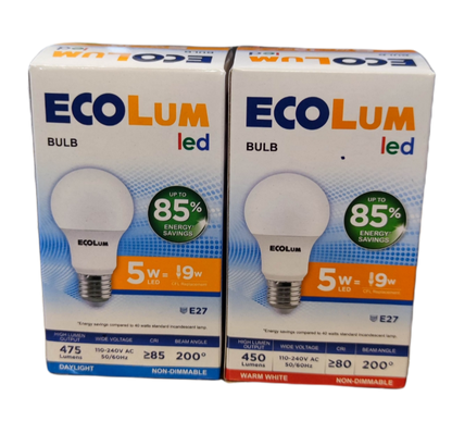 Ecolum 5W LED Bulb 220V E27 Warm White