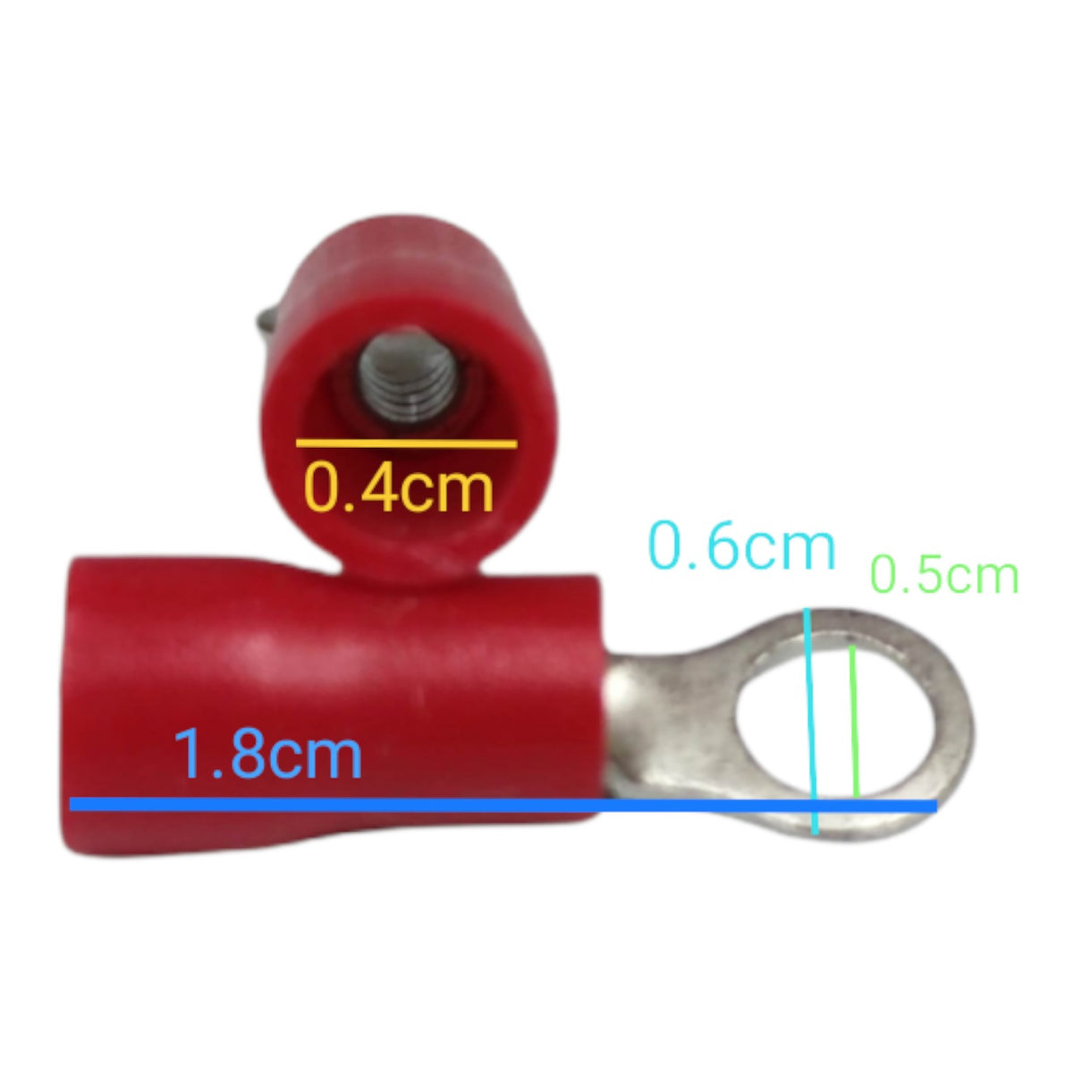 Local Terminal Lugs Ring Type Red Insulation 2.0mm (10Pcs + 10Pcs Free) , Ring Terminal Lugs,  Round Terminal Lugs