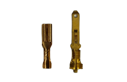 4mm male and female terminal lugs made of durable metal for secure electrical connections