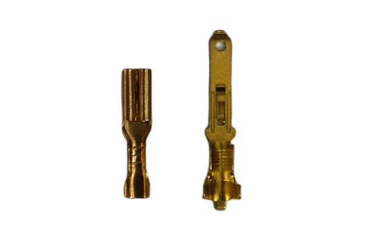4mm male and female terminal lugs made of durable metal for secure electrical connections