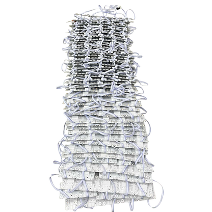 Bulk stack of white cables and connectors for 4W LED square module 220V lighting applications