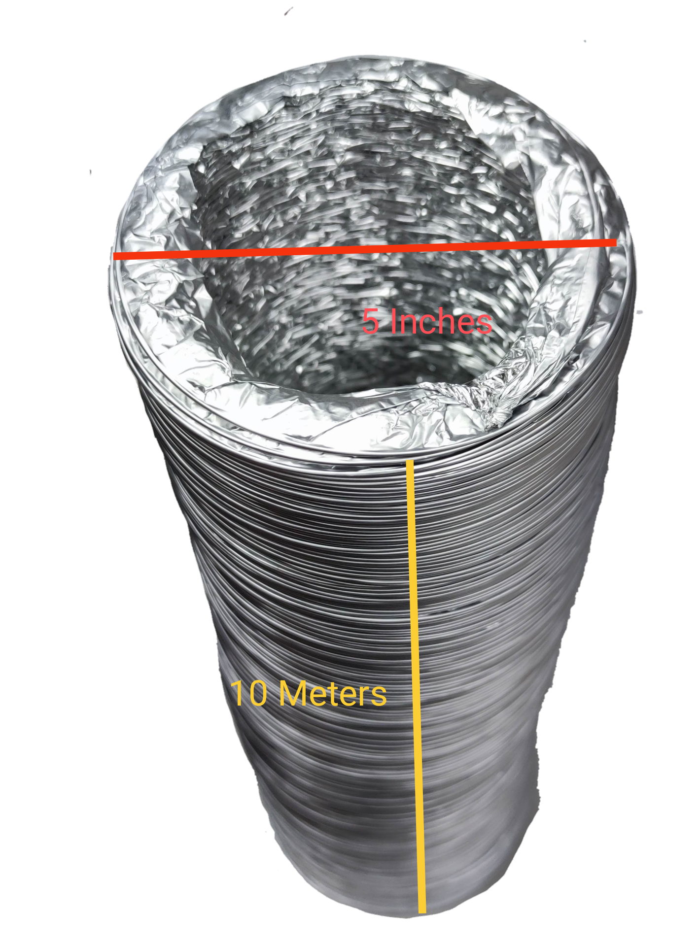 Tailee 5 inch aluminum flexible duct for stoves and cooktops measuring 10 meters long