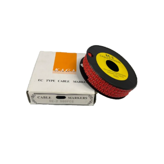 500pcs Cable Marker Red - F on a spool, ideal for organizing and labeling cables efficiently