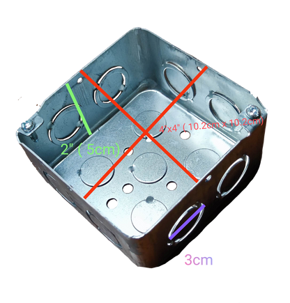 ROYU 4" x 4" Square Box with Cover AWG18 REMUB04A/REMUB03A, Junction Box 4 1/16 x 4 1/16 Metal Box