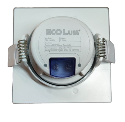 Ecolum 5W LED Tiltable Recessed Downlight Daylight 6500K 220V 3.5 Inches