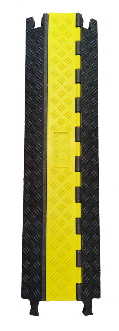 Grippes Ramp Cable Protector 2 Channel, 1 Meter x 27cm x 5cm, Cable Rubber Ramp Can be attached with 90 degrees Bend