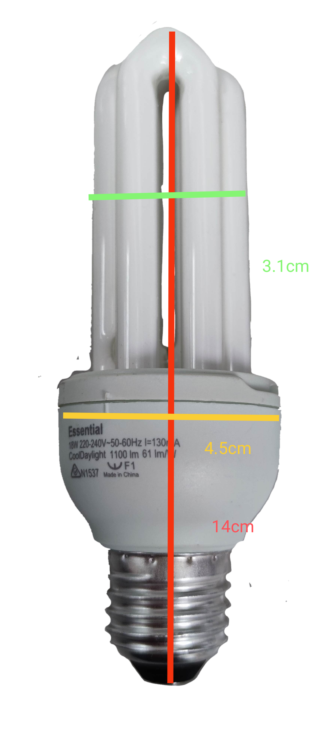 Philips 18W CFL E27 Daylight 220V, ( Philips) Essential 18W Daylight E27 220V