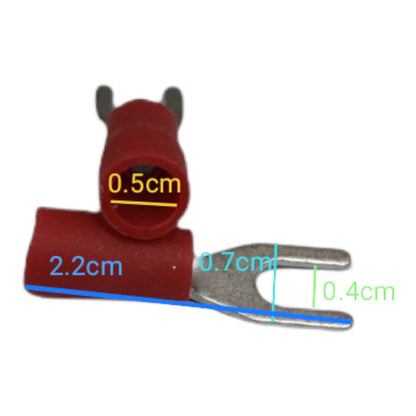 Local Terminal Lugs Y Type Red Insulation 2.0mm (10Pcs + 10Pcs Free) , Y Terminal Lugs,  Y Terminal Lugs