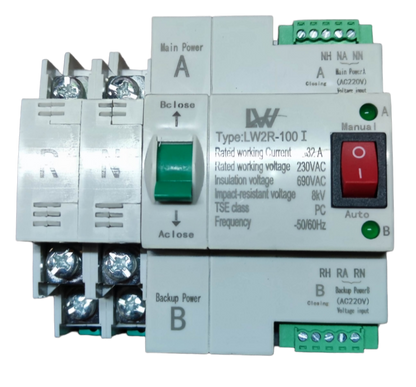 Grippes Automatic Transfer Switch 32A 2Pole Single Phase, ATS 32A 2P 220V