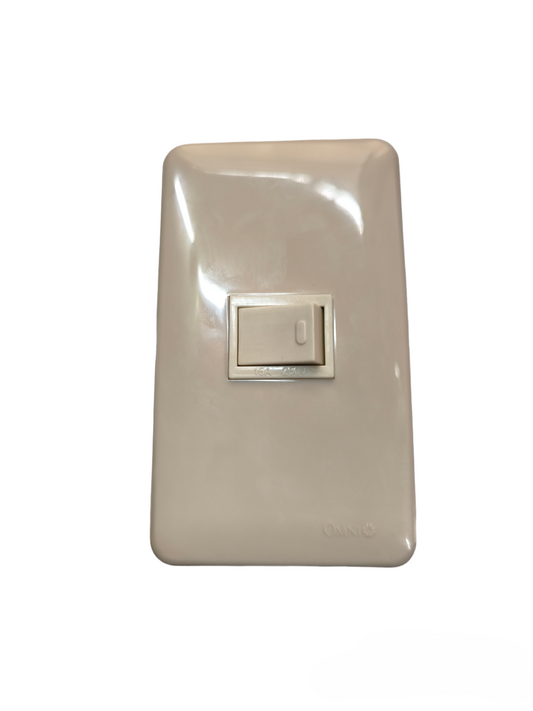 Omni 1 Gang 1 Way Switch 16A 250V with Plate Cover Classic WEP-101+WES-213