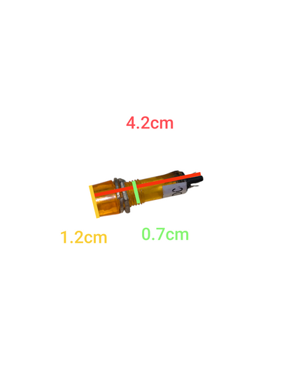 Neon Pilot Lamp 7mm Indicator Bulb Available in 12V or 220V Yellow, Red, Green