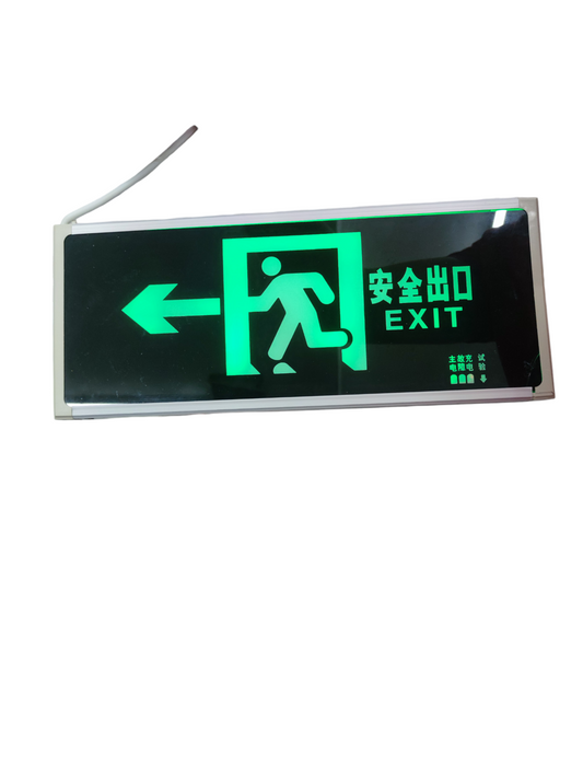 LED Exit Sign Green Left Arrow 3W 220V Running Man Glass GB17945-2000 (C)SF