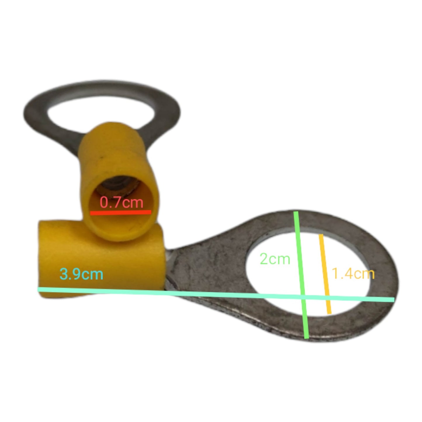 Local Terminal Lugs Ring Type Yellow Insulation 5.5mm (5Pcs + 5Pcs Free) , Ring Terminal Lugs,  Round Terminal Lugs