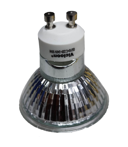 Vicloon 50W Halogen Bulb Gu10 MR16 220V , 50W 220V MR-16 Halogen Bulb GU10 Socket, Halogen Bulb for Scented Candles, Candle Warmer Bulb 50W 220V Dimmable