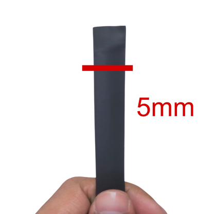 5mm heat shrinkable tube shown in hand, ideal for cable management and insulation