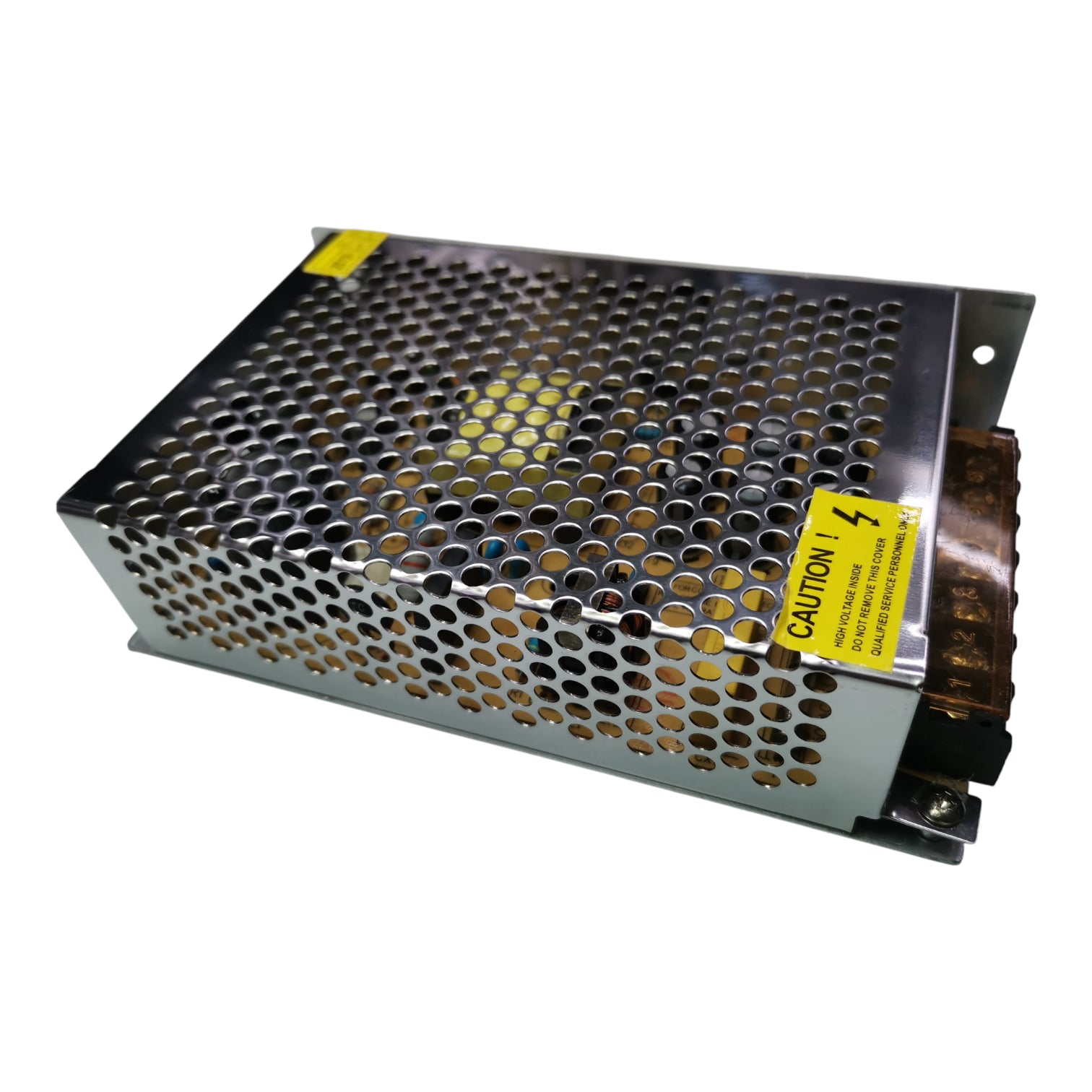 ZwitseRise 5V 10A regulated power supply with metal casing and ventilation holes for efficient cooling