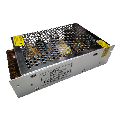 ZwitseRise 5V 10A regulated power supply unit with metal casing and ventilation for heat management