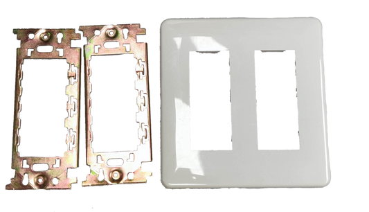 Kopez 6 gang switch plate cover with metal mounting frames for easy installation and durability