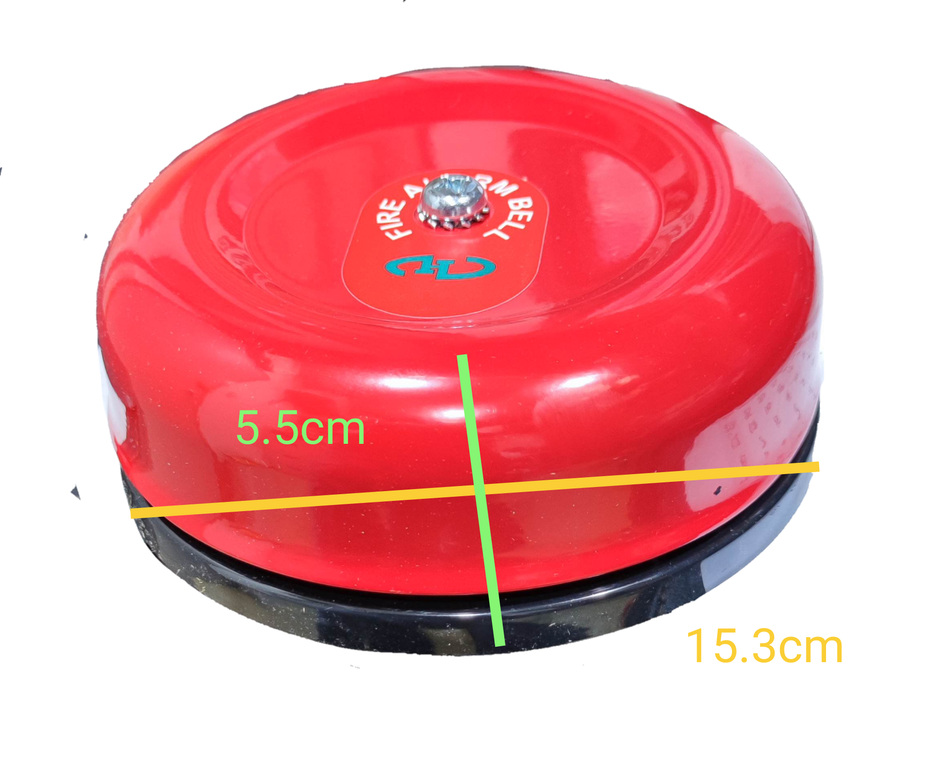 Horing Lih 6 inch fire alarm bell 24V DC red round fire alarm with black base