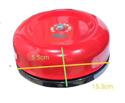 Horing Lih 6 inch fire alarm bell 24V DC red round fire alarm with black base