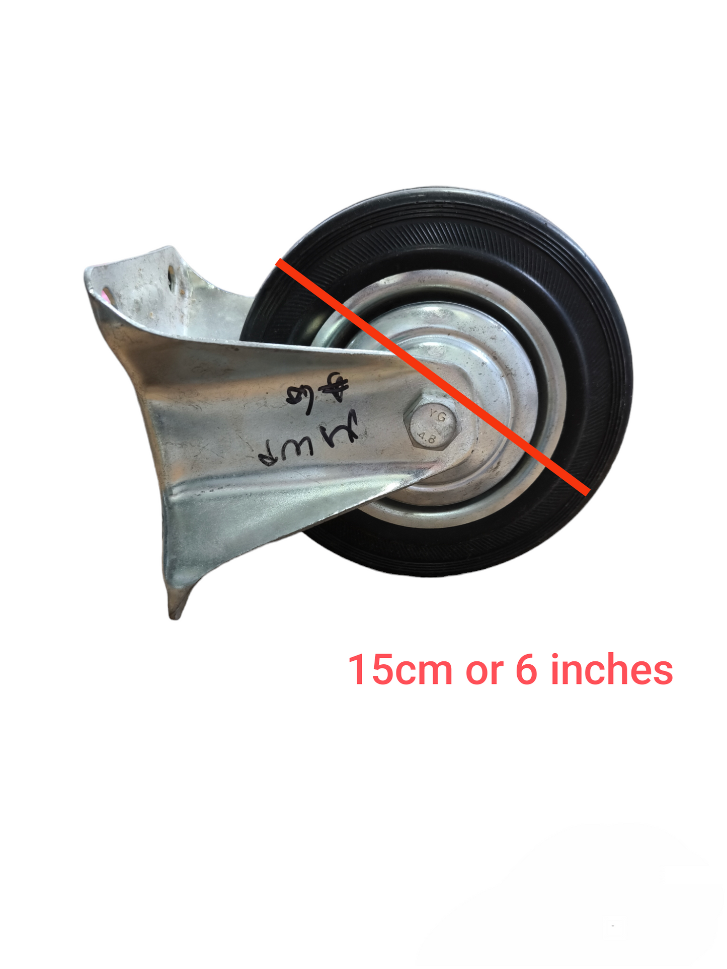 6 inch fixed rubber caster wheel with metal bracket for indoor furniture accessories by Local