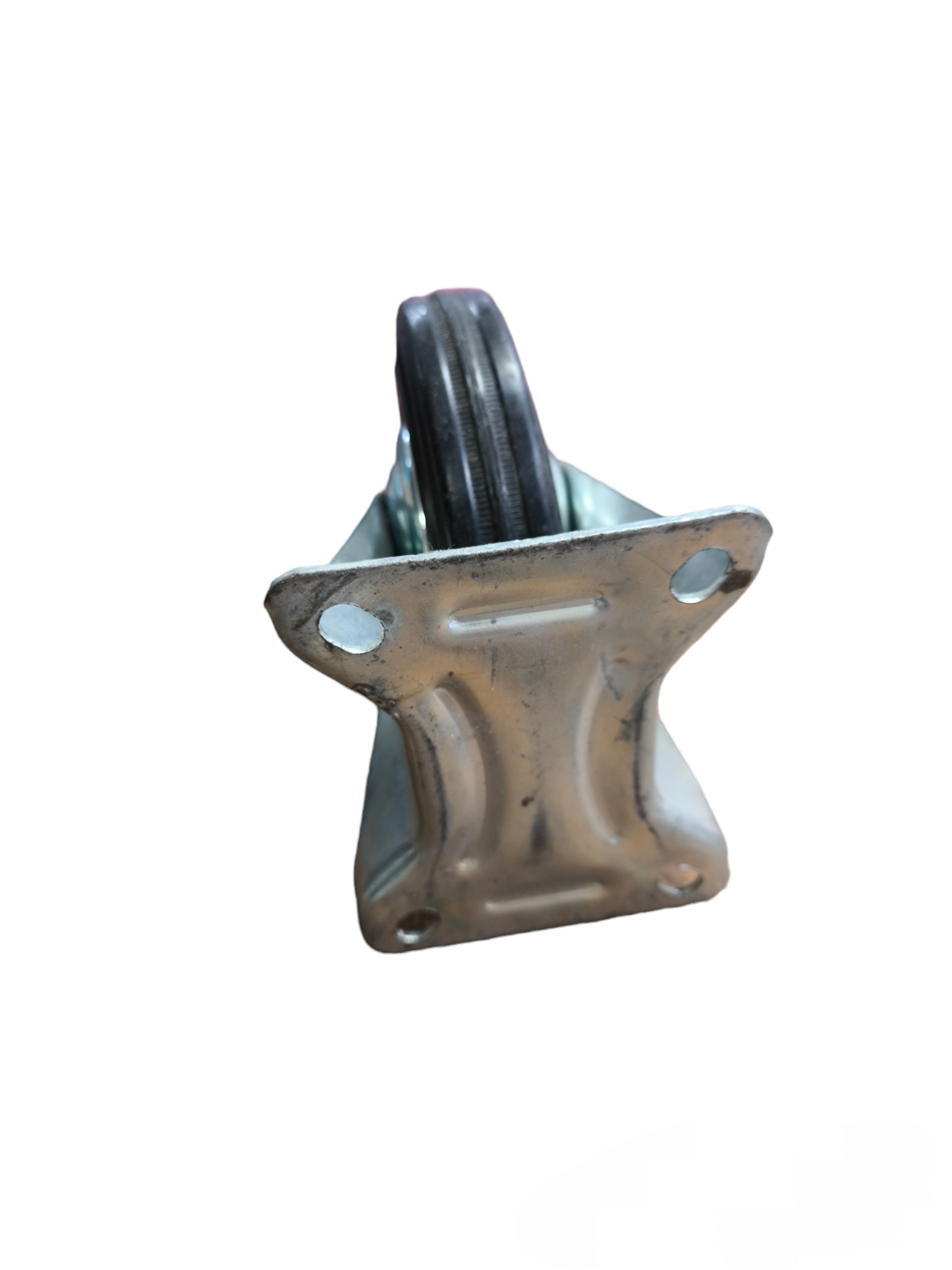 6 inch fixed rubber caster wheel with metal mounting plate for indoor furniture accessories