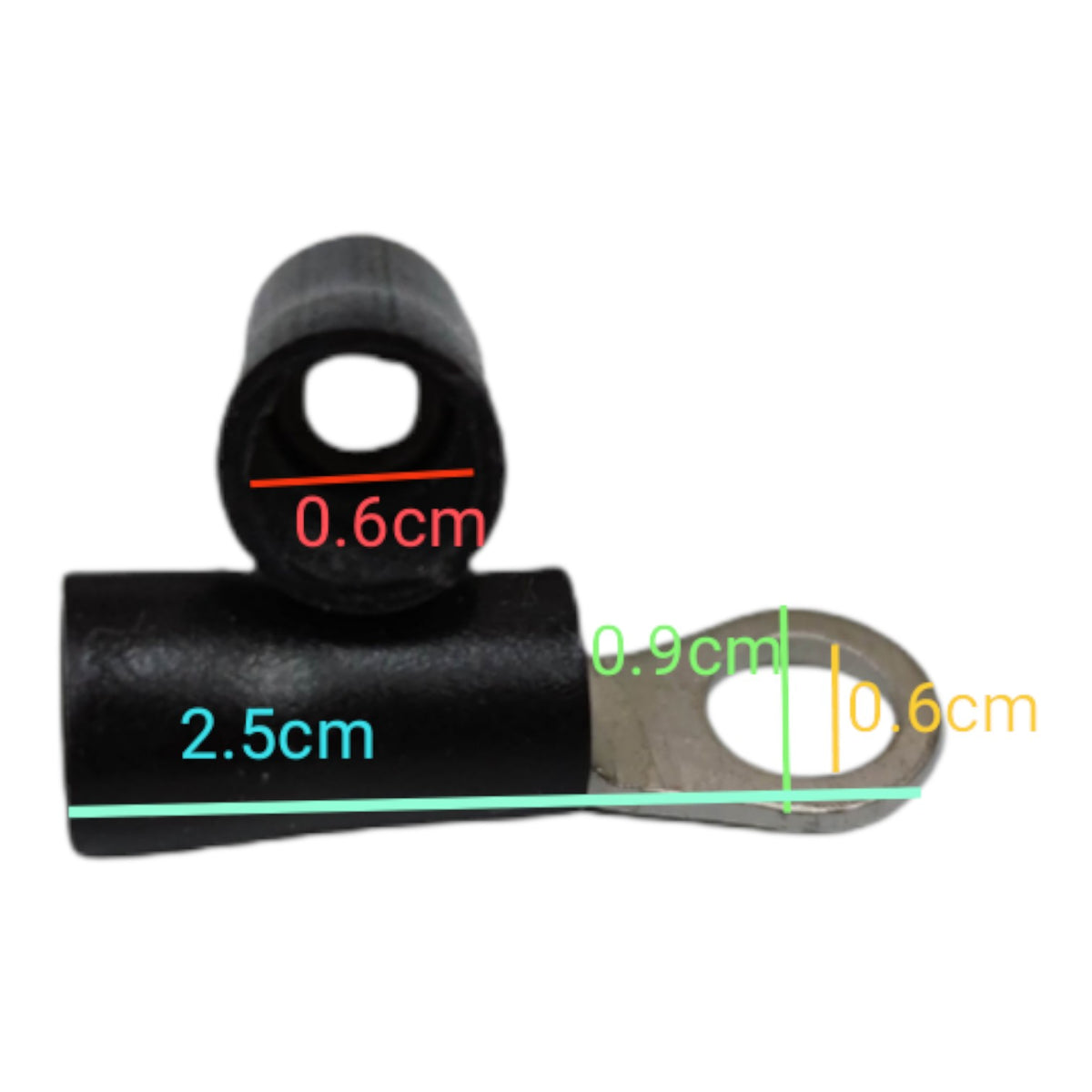 Local Terminal Lugs Ring Type Black Insulation 3.5mm (5Pcs + 5Pcs Free) , Ring Terminal Lugs,  Round Terminal Lugs