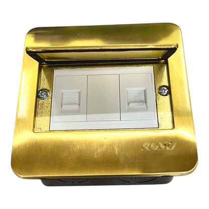 Royu Floor Outlet 2 Gang LAN Outlet Available in Gold and Silver