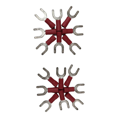 Local Terminal Lugs Y Type Red Insulation 2.0mm (10Pcs + 10Pcs Free) , Y Terminal Lugs,  Y Terminal Lugs