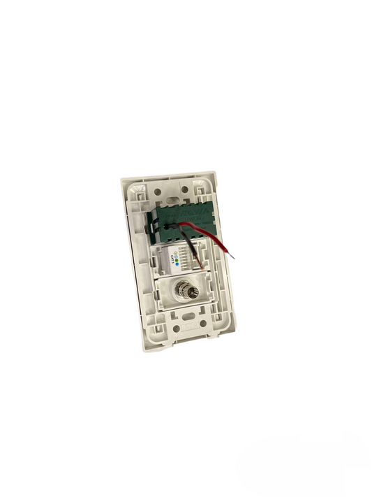 Royu 3 Gang 2 Port USB Outlet 2100mAh 5V DC and Telephone Outlet and Cable Outlet with Plate Cover USB-A, Voice and TV