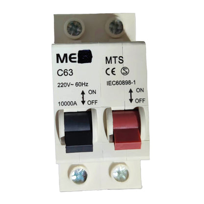 Electrical circuit breaker with MEAN WELL branding on a white background