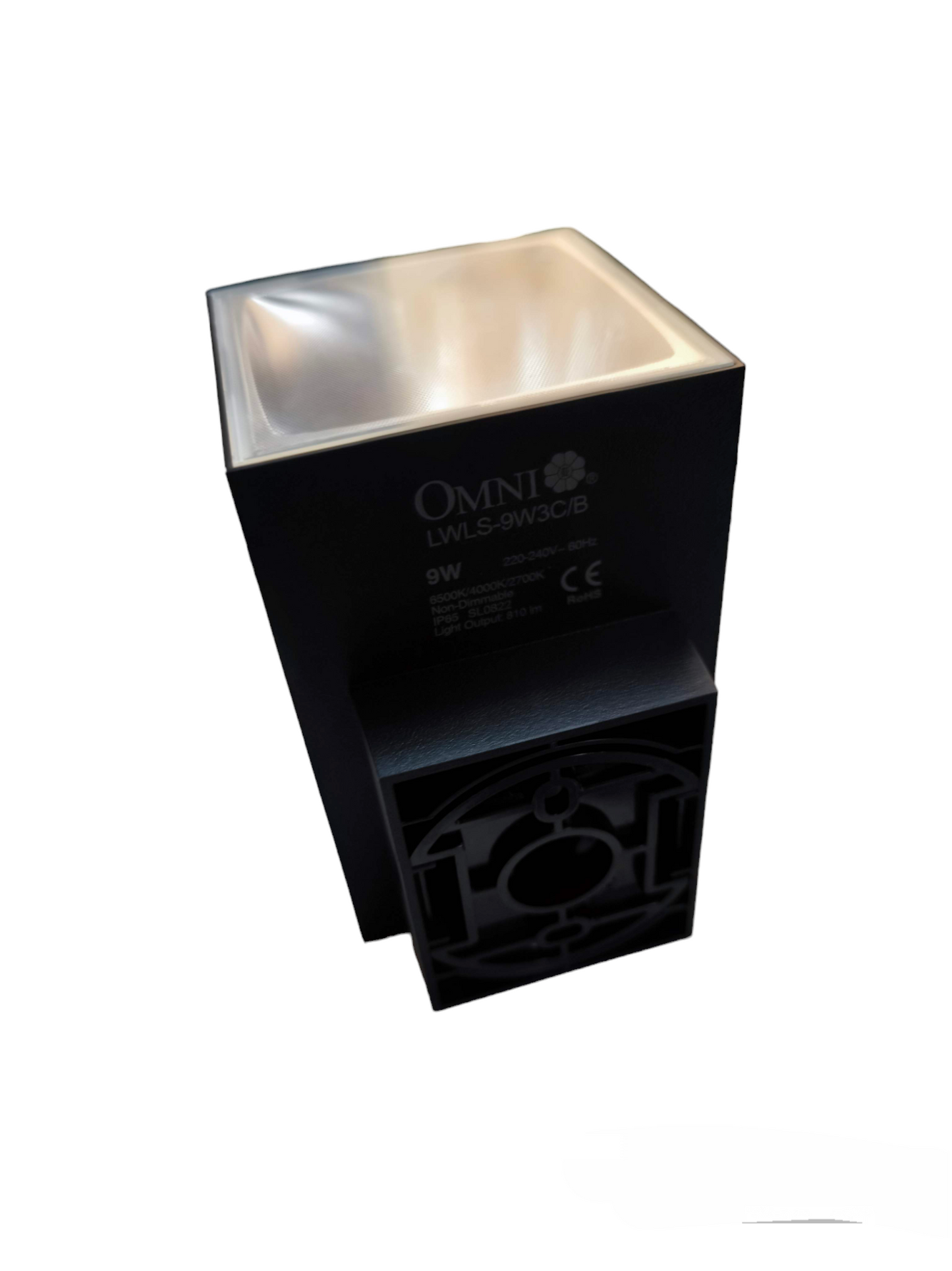 Omni LED Square Wall Light 220V Cool White 4000K LWLS-9W3C/B