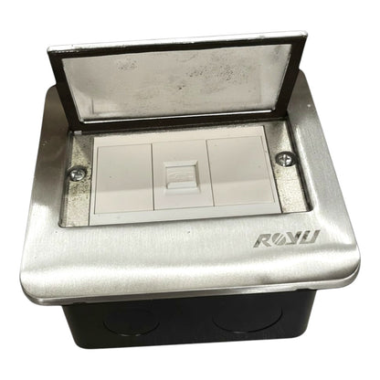Royu Floor Outlet 1 Gang Telephone Outlet Available in Gold and Chrome