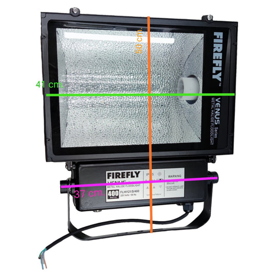 Firefly 400W Metal Halide Flood Light Fixture Set with Bulb 220V Daylight Venus Series FLHI121/S/400/FHIMH400DL/T