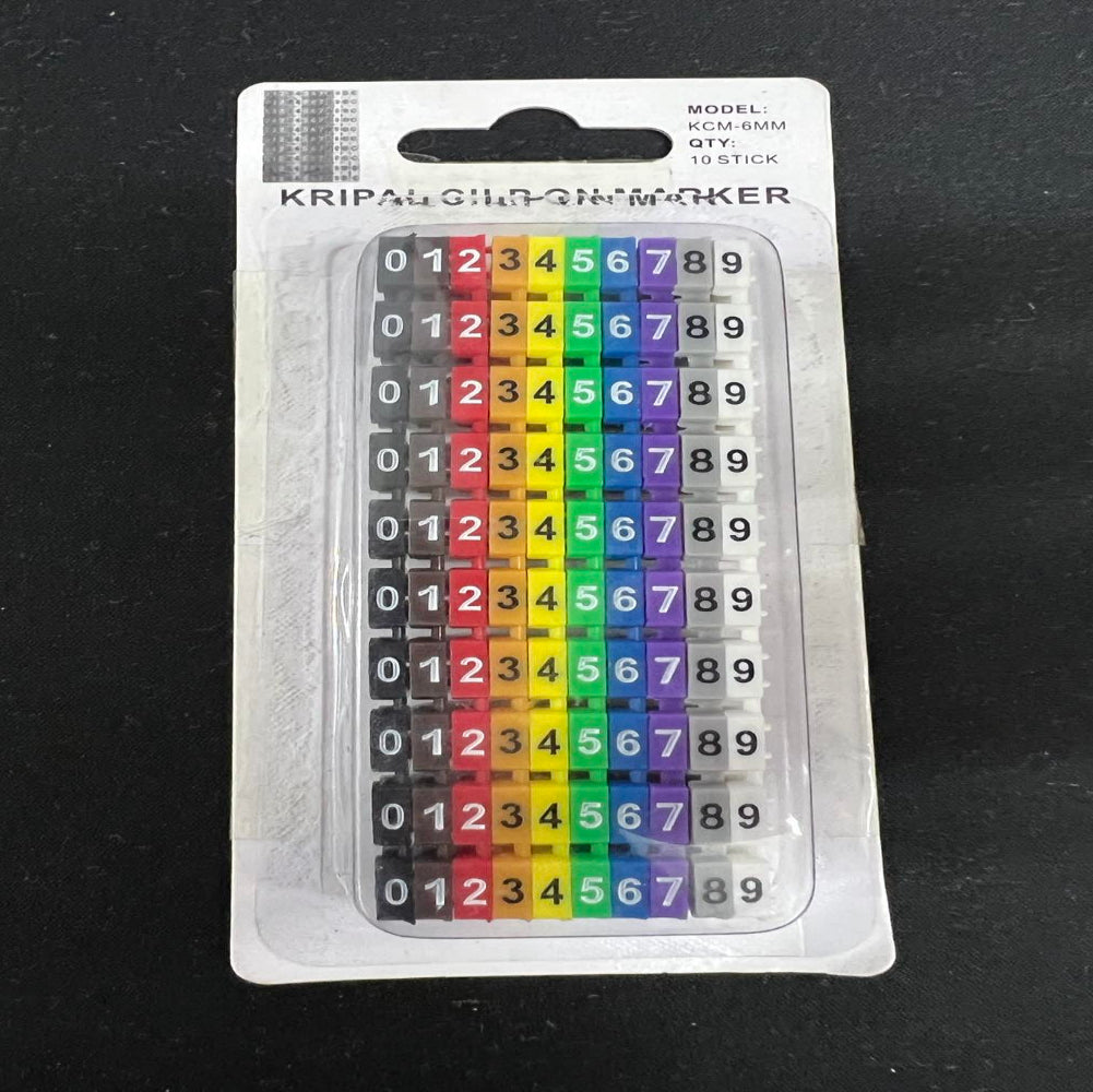 Cable Marker Clip On 0-9 Assorted Color 6MM  KCM-6MM Wire Tagging