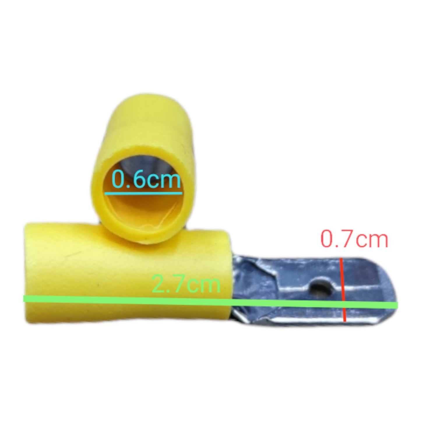 Local Terminal Lugs Connector Type for 5.5mm Wire 7mm with Insulation Head Male and Female, Spade Connector 7mm Male and Female, Terminal Spade Connector, Spade Terminal