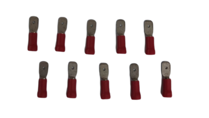 Set of 10 red 6mm insulated spade connector Type for secure electrical connections