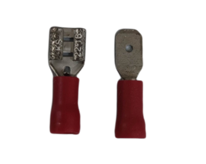 6mm insulated spade connector Type made of durable metal with red insulation for secure connections